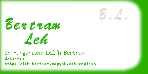 bertram leh business card